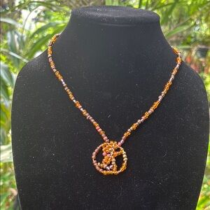 Autumn Emotion Orange & Brown Elegant Beaded Necklace